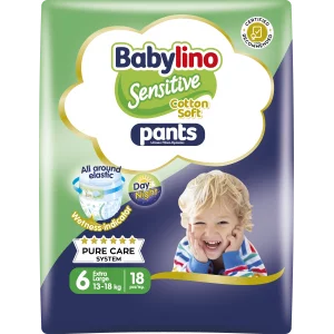 Pannolini Mutandina Babylino Sensitive : Taglia 6 - 13-18 Kg.