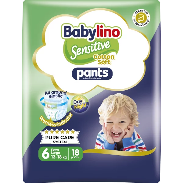 Pannolini Mutandina Babylino Sensitive : Taglia 6 - 13-18 Kg.