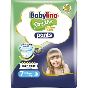 Pannolini Mutandina Babylino Sensitive : Taglia 7 - 17+ Kg.