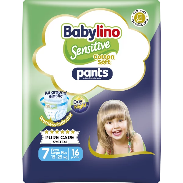 Pannolini Mutandina Babylino Sensitive : Taglia 7 - 17+ Kg.