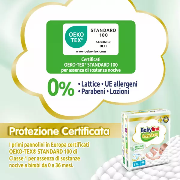 Pannolini taglia 2 Babylino PREMIUM - da 3 a 6 Kg
