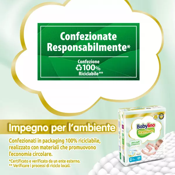 Pannolini taglia 2 Babylino PREMIUM - da 3 a 6 Kg