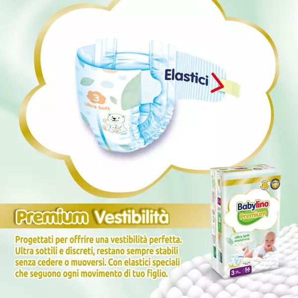 Pannolini taglia 3 Babylino PREMIUM - Da 4 a 9 Kg