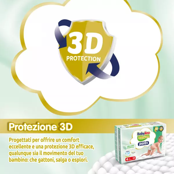 Pannolini Mutandina Babylino PREMIUM : Taglia 4 - da 7 a 13 Kg.