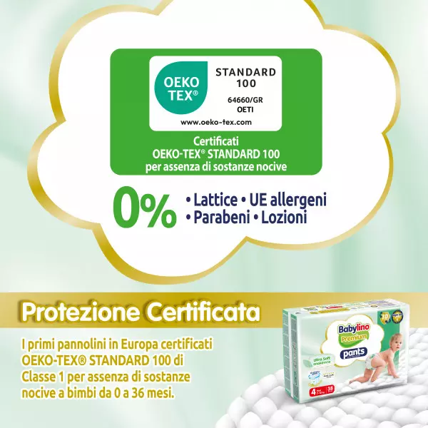 Pannolini Mutandina Babylino PREMIUM : Taglia 4 - da 7 a 13 Kg.