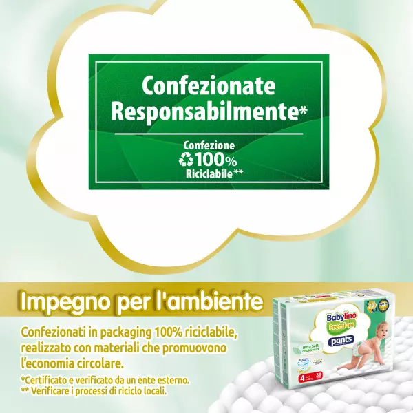 Pannolini Mutandina Babylino PREMIUM : Taglia 4 - da 7 a 13 Kg.
