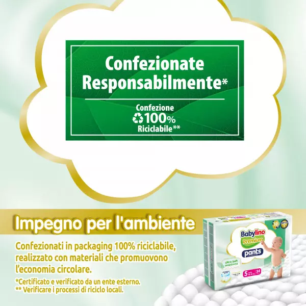 Pannolini mutandina Taglia 5 Babylino PREMIUM SOFT - Da 10 a 16 Kg