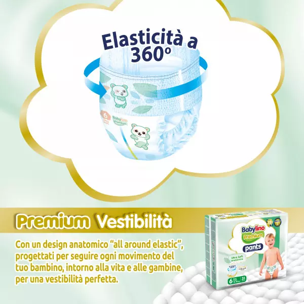 Pannolini Mutandina Babylino PREMIUM : Taglia 6 - 13-18 Kg.