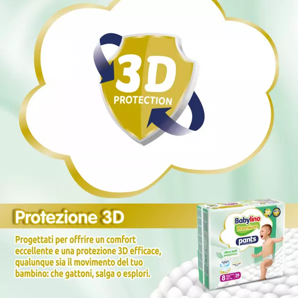 Pannolini mutandina Taglia 8 Babylino PREMIUM SOFT - Dai 20 Kg