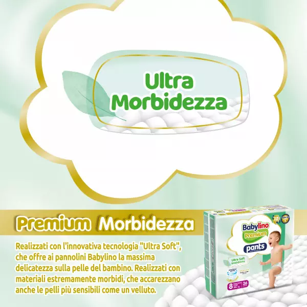 Pannolini mutandina Taglia 8 Babylino PREMIUM SOFT - Dai 20 Kg
