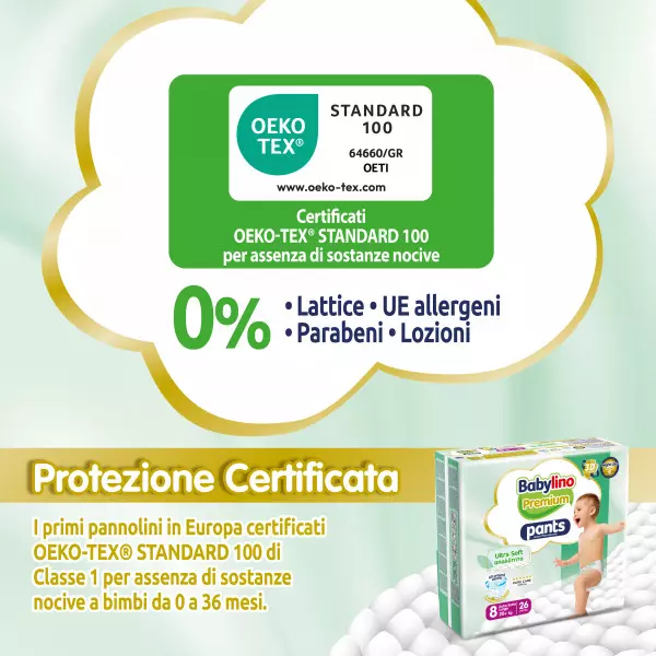Pannolini mutandina Taglia 8 Babylino PREMIUM SOFT - Dai 20 Kg