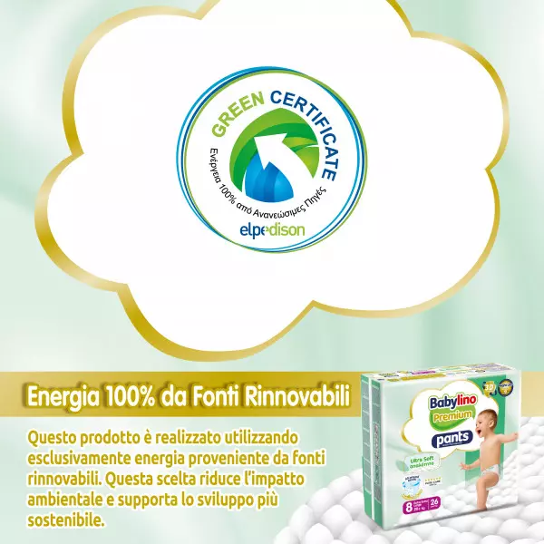 Pannolini mutandina Taglia 8 Babylino PREMIUM SOFT - Dai 20 Kg