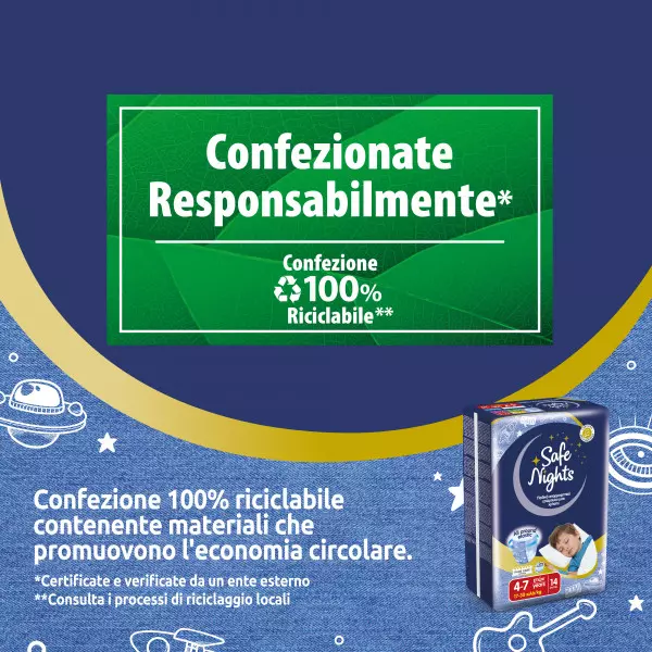 Pannolini mutandina Babylino Safe Nights BOY - Da 4 ai 10 anni