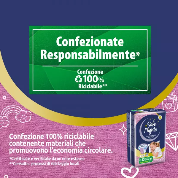 Pannolini mutandina Babylino Safe Nights GIRL - Da 8 a 16 anni