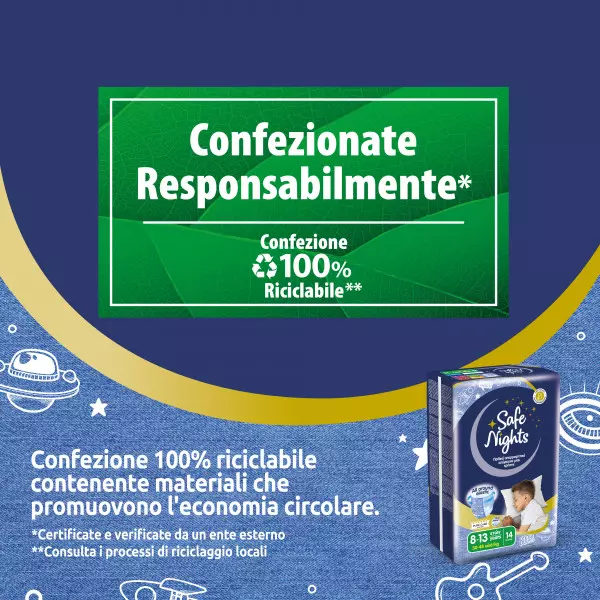 Pannolini mutandina Babylino Safe Nights BOY - Da 8 a 16 anni