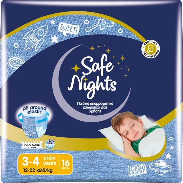 Pannolini mutandina Babylino Safe Nights BOY - Dai 3 ai 4 anni