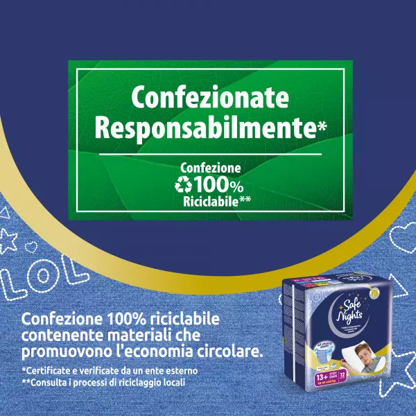 Pannolini mutandina Babylino Safe Nights BOY - Dai 13 anni