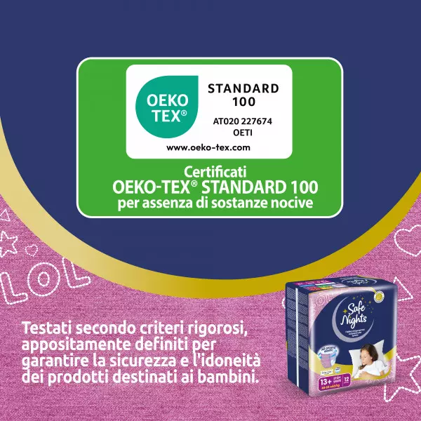 Pannolini mutandina Babylino Safe Nights GIRL - Dai 13 anni