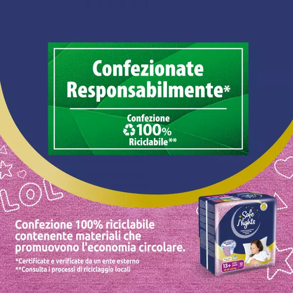 Pannolini mutandina Babylino Safe Nights GIRL - Dai 13 anni