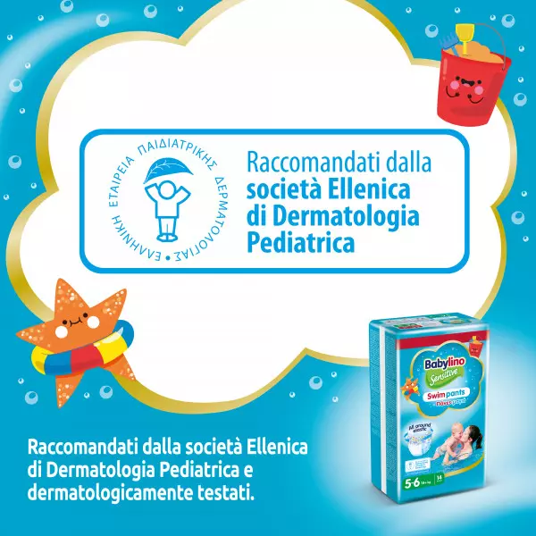 Pannolini piscina taglia 5-6 Babylino Sensitive - Da 9 a 15 kg