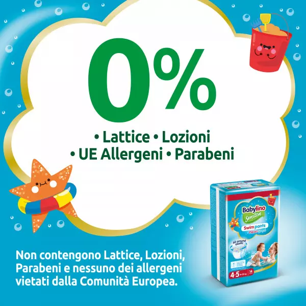 Pannolini piscina taglia 4-5 Babylino Sensitive - Da 9 a 15 kg