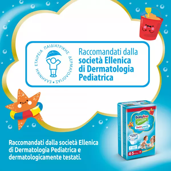 Pannolini piscina taglia 4-5 Babylino Sensitive - Da 9 a 15 kg