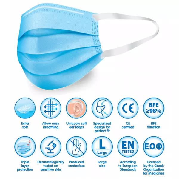 DISPOSABLE SURGICAL MASK TYPE II MEGA LARGE